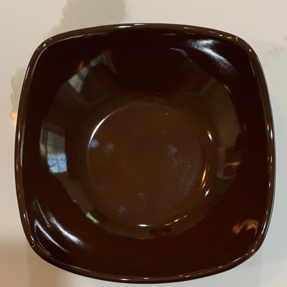 Longaberger Deep Chocolate Square Dinner Bowl